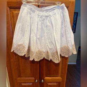White Lace Trim Skirt